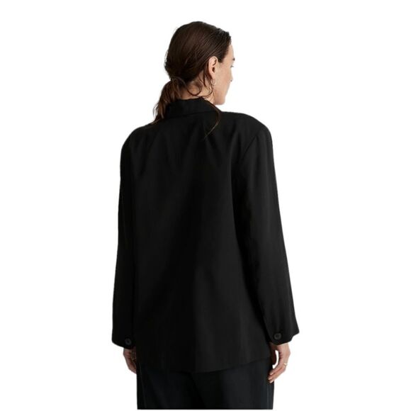 Madewell Oversized Softdrape Black Blazer | Slouchy Workwear Layer Sz S NWT - Picture 5 of 12